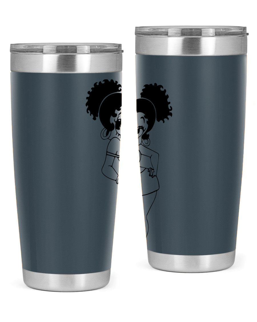 Black Women - Queen 20oz and 30oz Tumblers showcasing double wall vacuum stainless steel design with vibrant print.