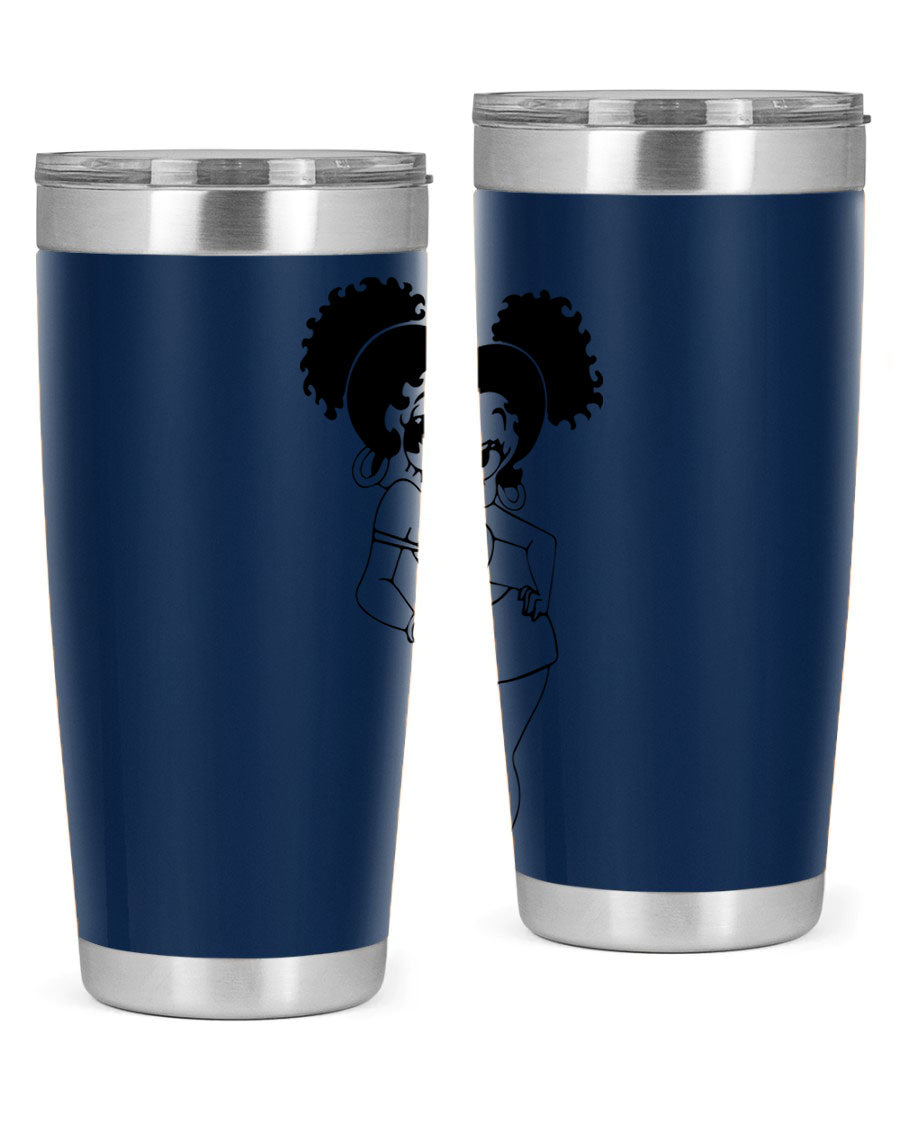 Black Women - Queen 20oz and 30oz Tumblers showcasing double wall vacuum stainless steel design with vibrant print.