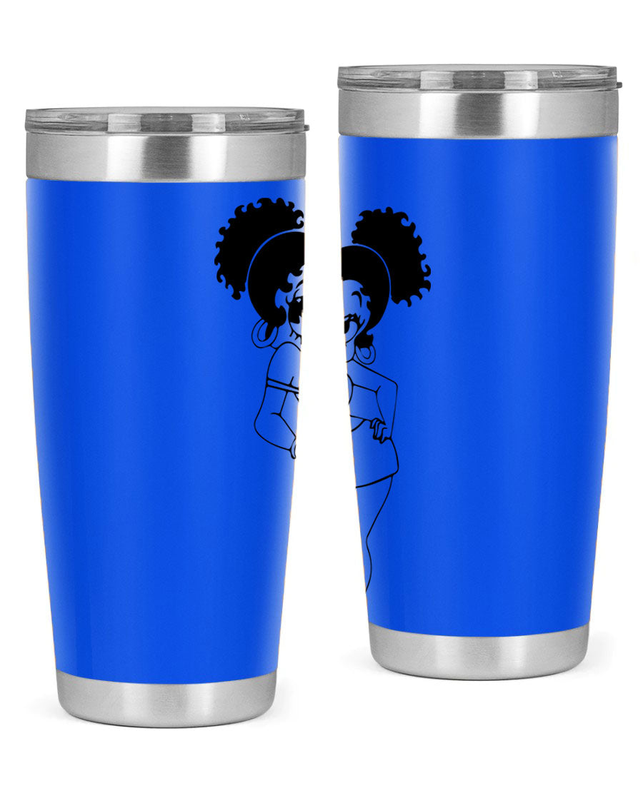 Black Women - Queen 20oz and 30oz Tumblers showcasing double wall vacuum stainless steel design with vibrant print.