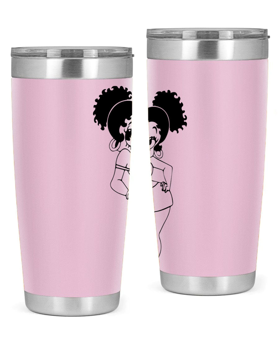 Black Women - Queen 20oz and 30oz Tumblers showcasing double wall vacuum stainless steel design with vibrant print.