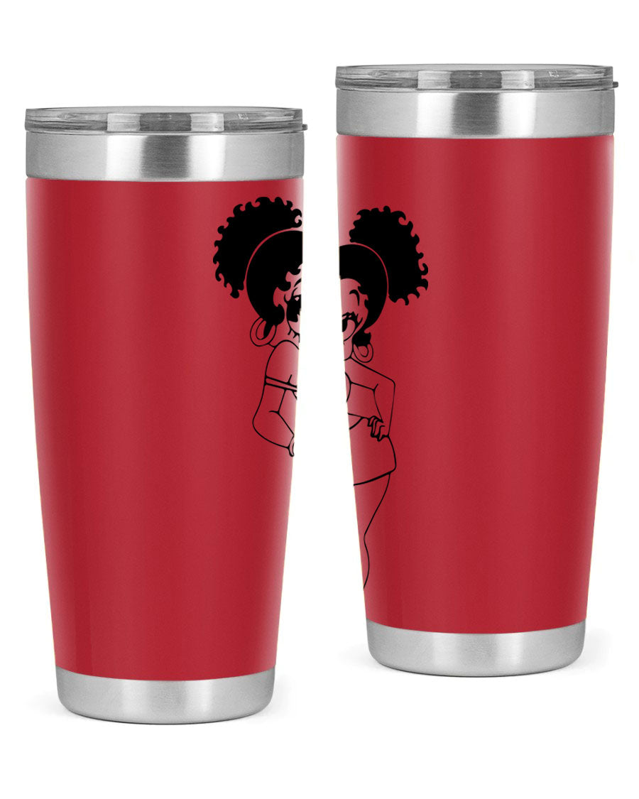 Black Women - Queen 20oz and 30oz Tumblers showcasing double wall vacuum stainless steel design with vibrant print.