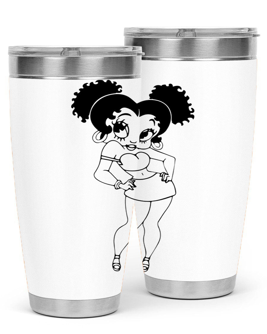 Black Women - Queen 20oz and 30oz Tumblers showcasing double wall vacuum stainless steel design with vibrant print.