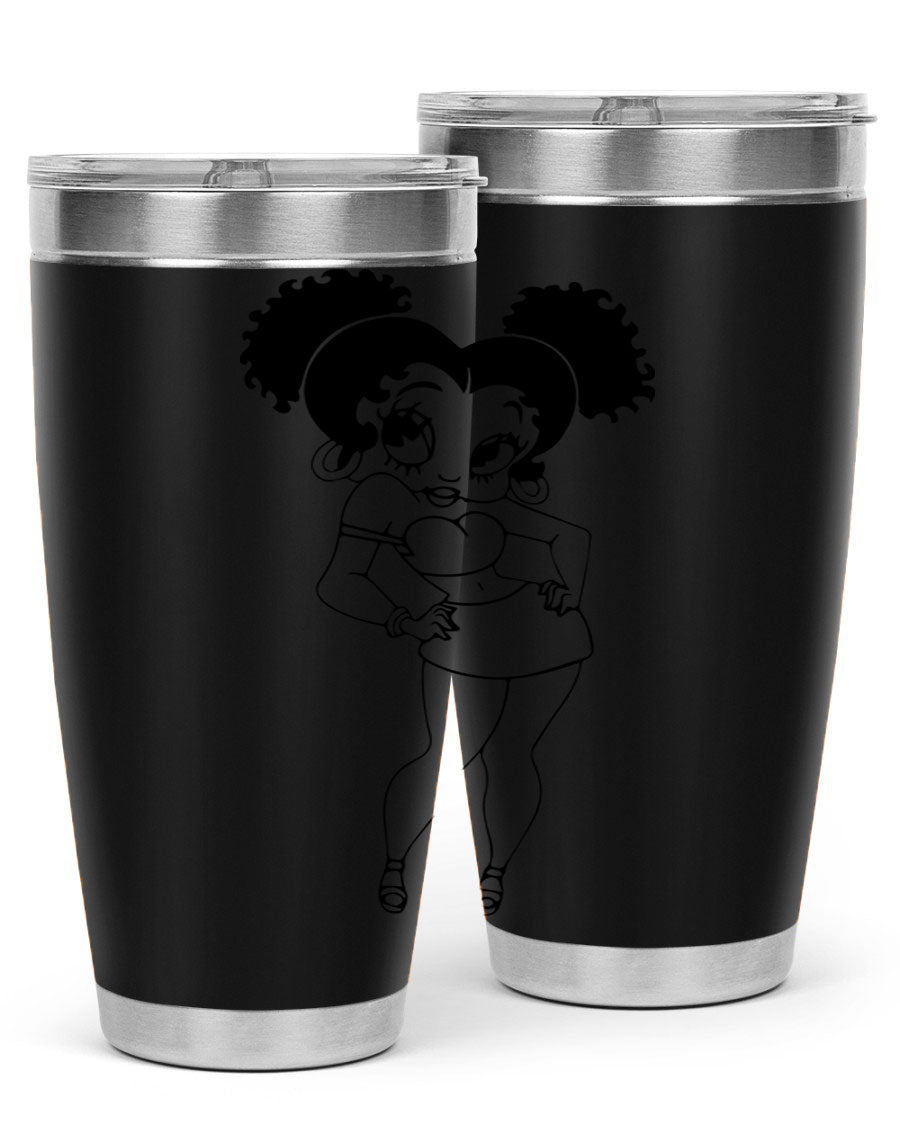 Black Women - Queen 20oz and 30oz Tumblers showcasing double wall vacuum stainless steel design with vibrant print.