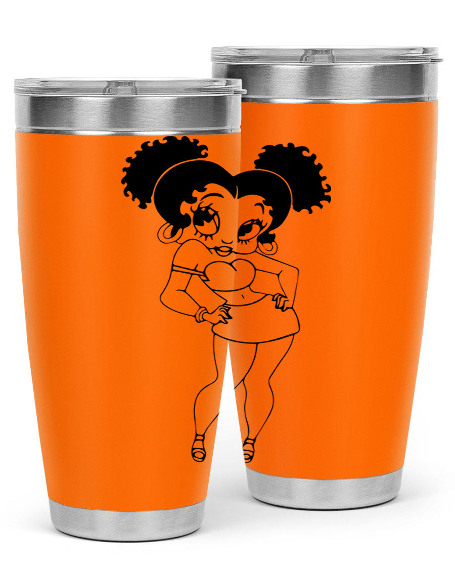 Black Women - Queen 20oz and 30oz Tumblers showcasing double wall vacuum stainless steel design with vibrant print.