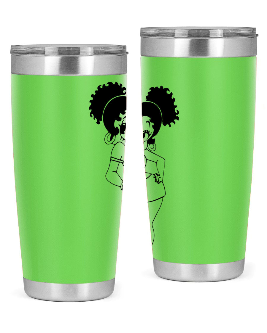 Black Women - Queen 20oz and 30oz Tumblers showcasing double wall vacuum stainless steel design with vibrant print.