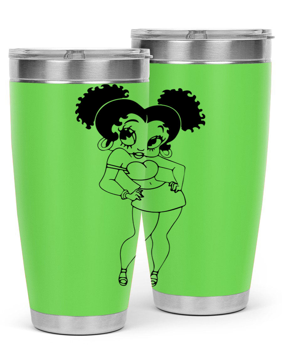 Black Women - Queen 20oz and 30oz Tumblers showcasing double wall vacuum stainless steel design with vibrant print.