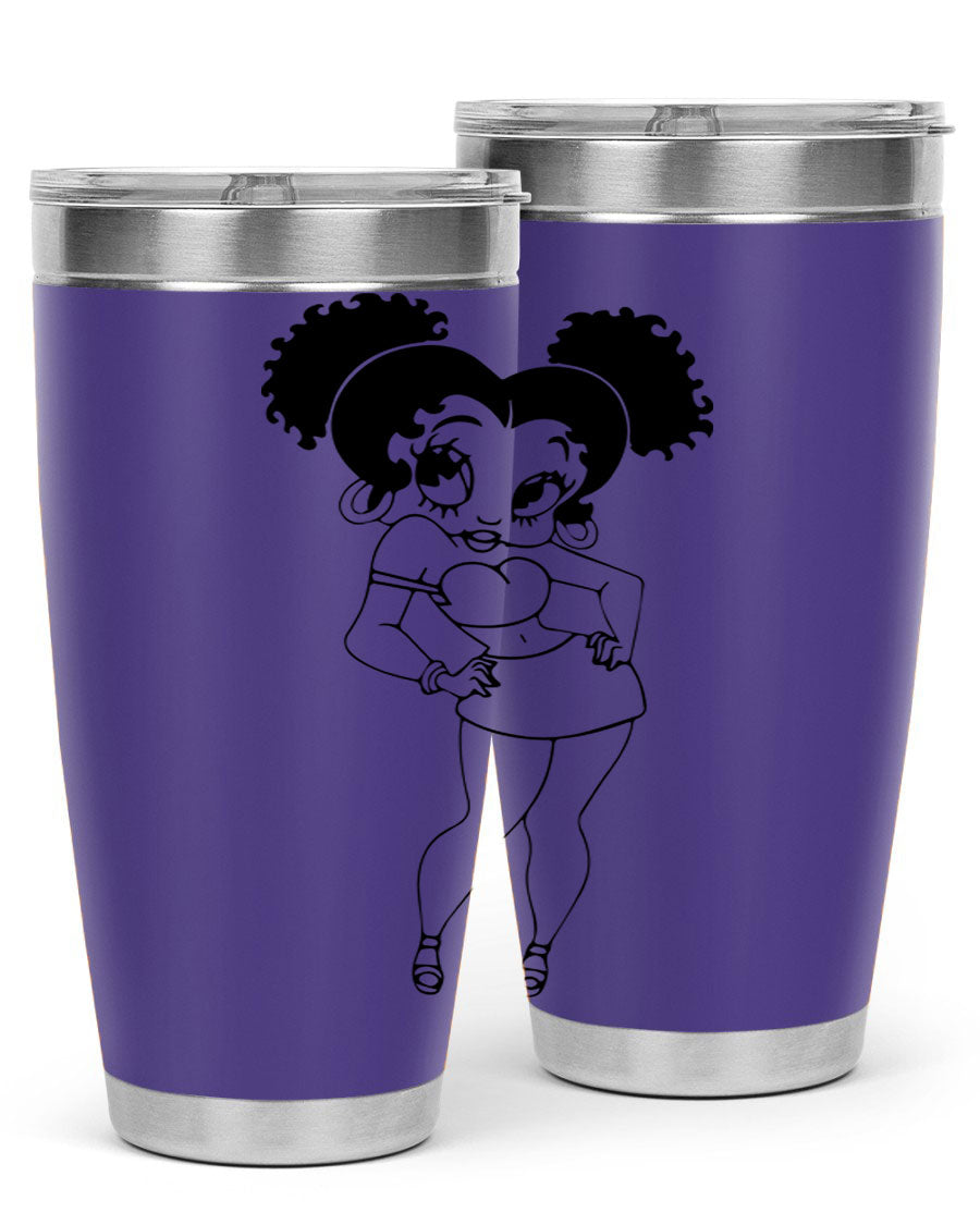 Black Women - Queen 20oz and 30oz Tumblers showcasing double wall vacuum stainless steel design with vibrant print.