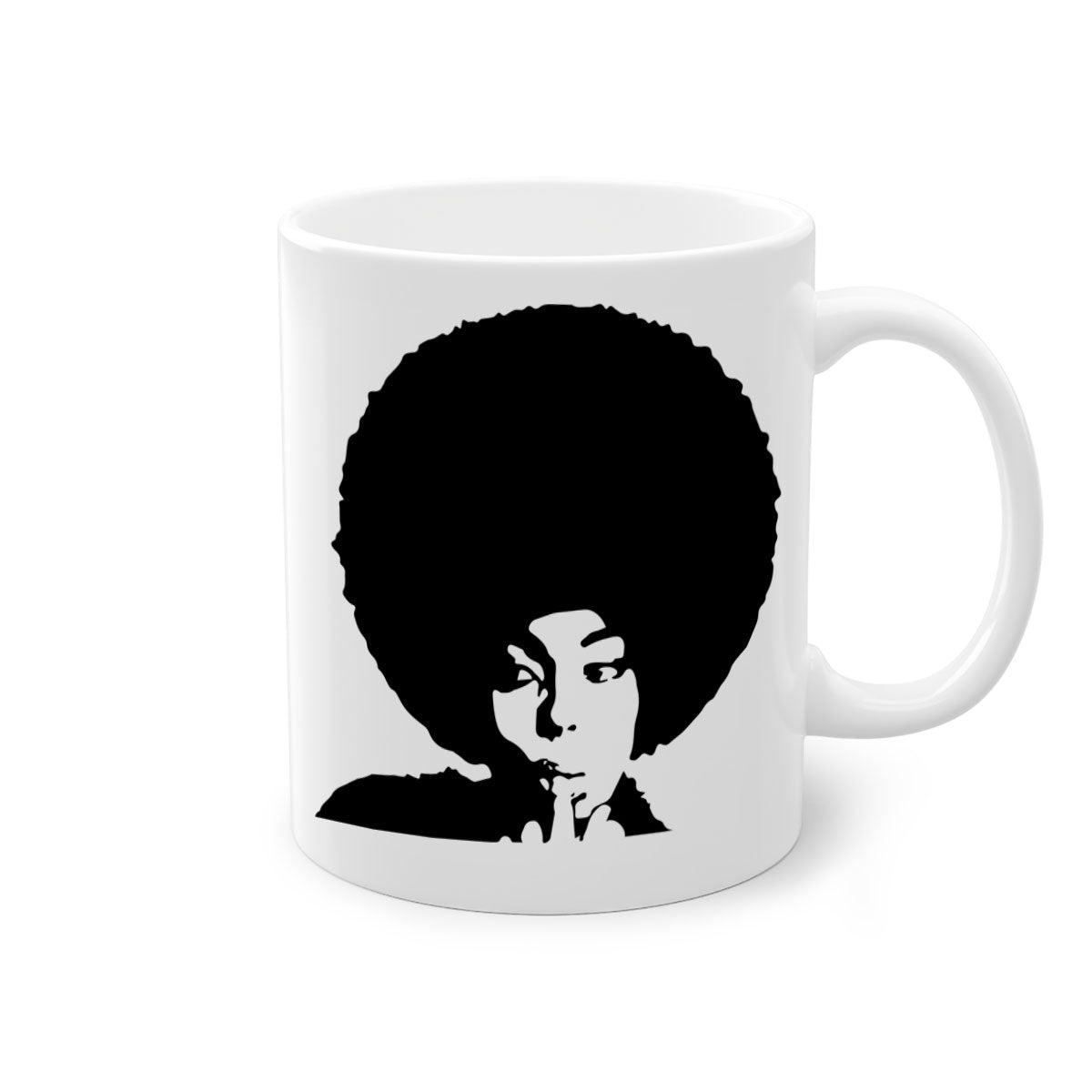 Black Women - Queen Mug featuring a glossy finish, colored handle, and interior, available in multiple colors and sizes.