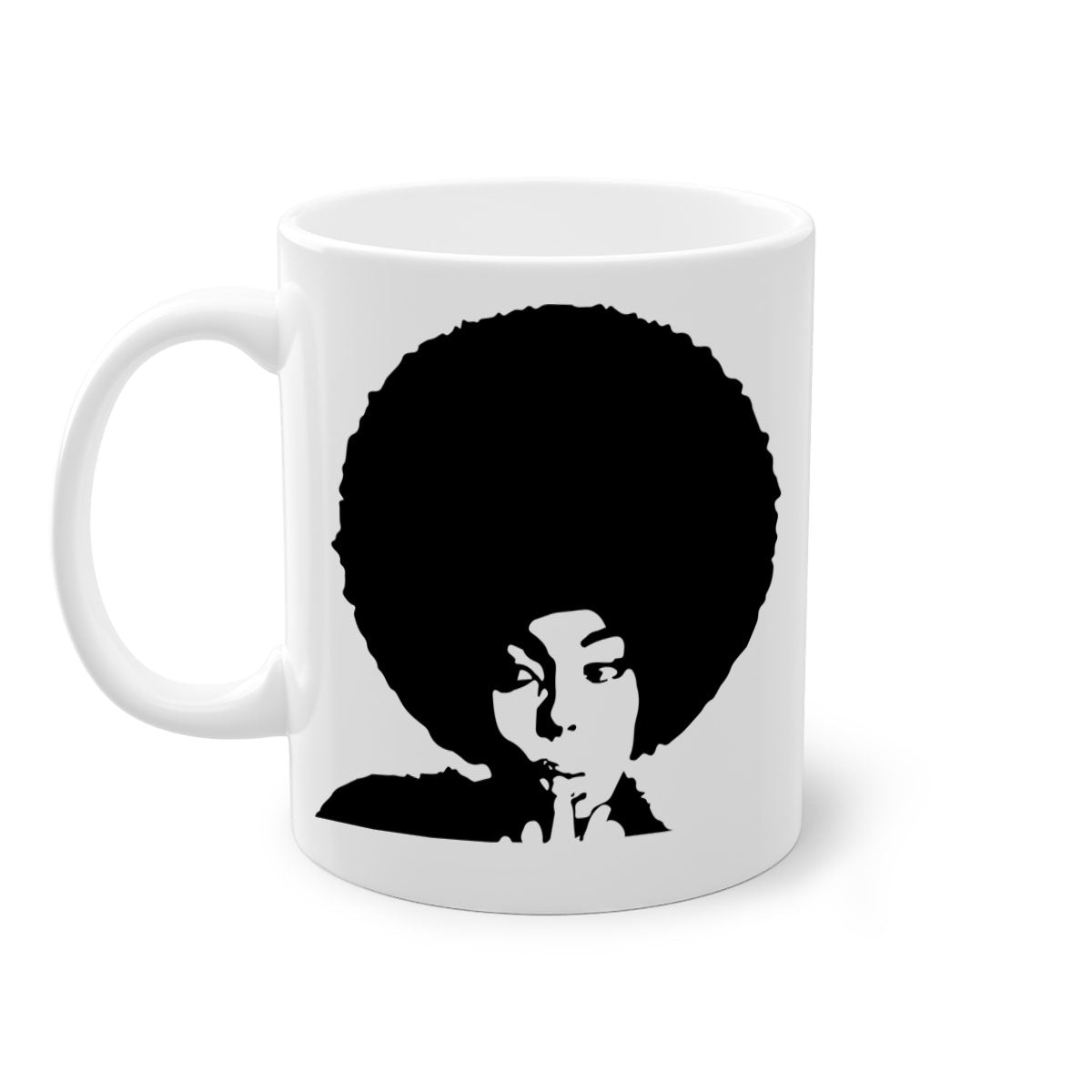 Black Women - Queen Mug featuring a glossy finish, colored handle, and interior, available in multiple colors and sizes.