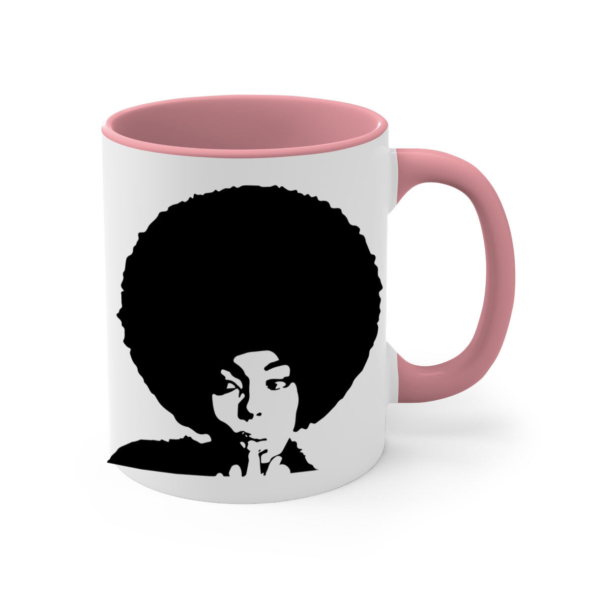 Black Women - Queen Mug featuring a glossy finish, colored handle, and interior, available in multiple colors and sizes.