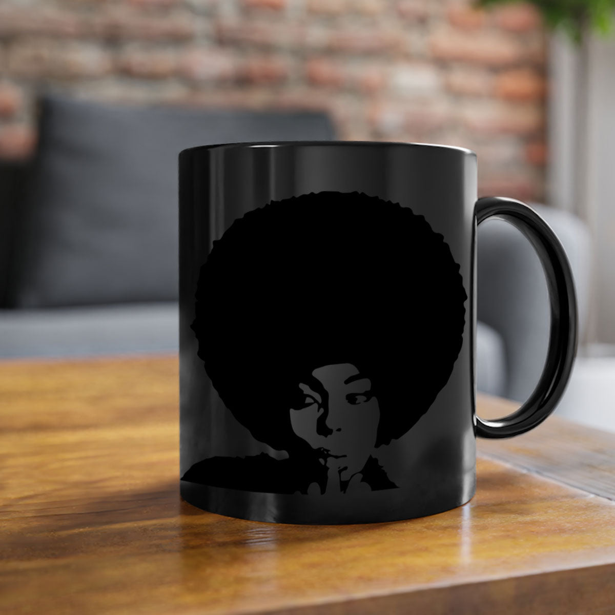 Black Women - Queen Mug featuring a glossy finish, colored handle, and interior, available in multiple colors and sizes.