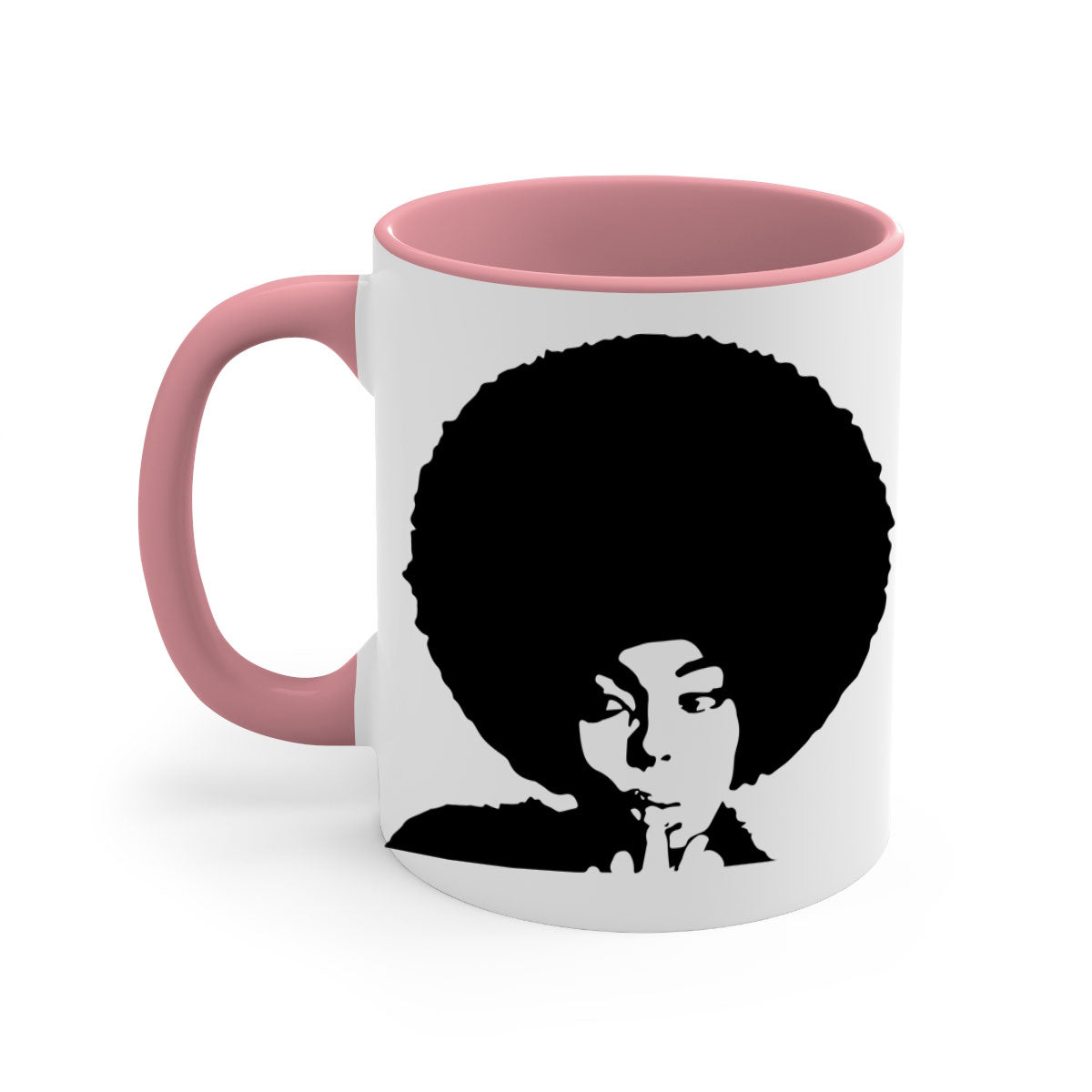 Black Women - Queen Mug featuring a glossy finish, colored handle, and interior, available in multiple colors and sizes.