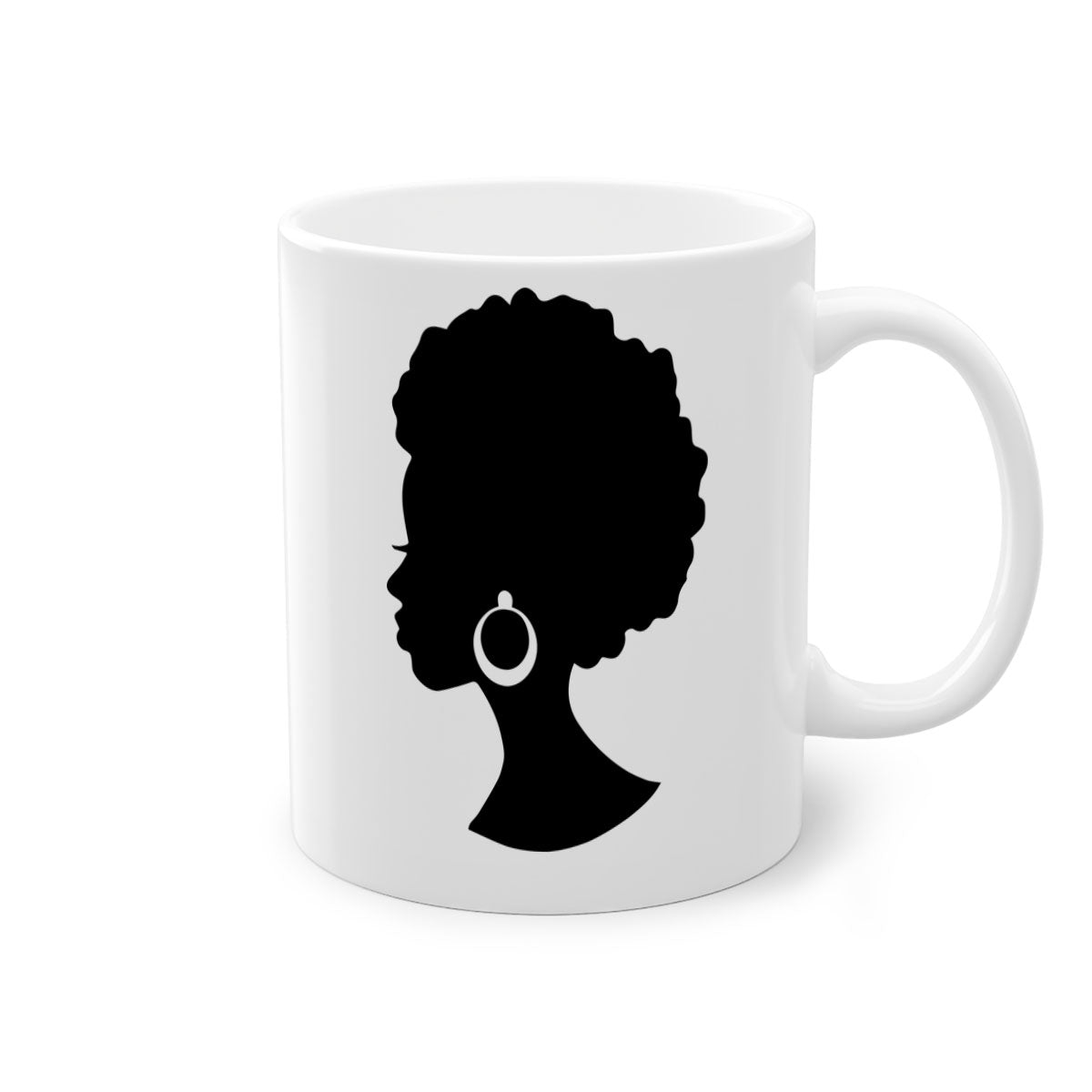 Black Women - Queen 37# Mug featuring a glossy finish, colored handle, and interior, available in multiple colors and sizes.