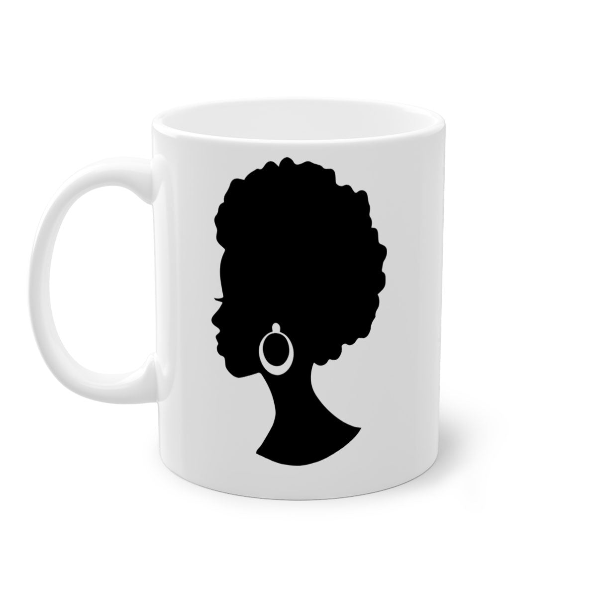 Black Women - Queen 37# Mug featuring a glossy finish, colored handle, and interior, available in multiple colors and sizes.