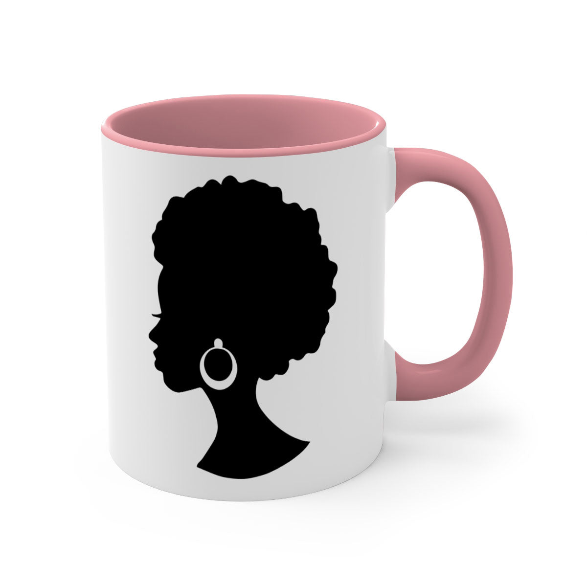 Black Women - Queen 37# Mug featuring a glossy finish, colored handle, and interior, available in multiple colors and sizes.