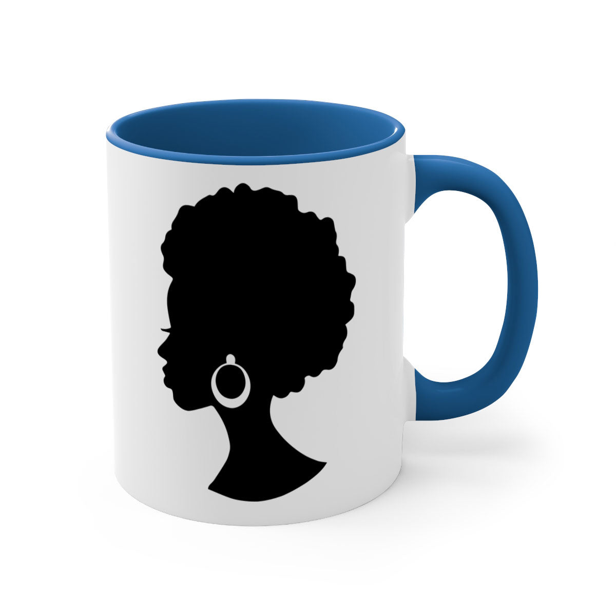 Black Women - Queen 37# Mug featuring a glossy finish, colored handle, and interior, available in multiple colors and sizes.