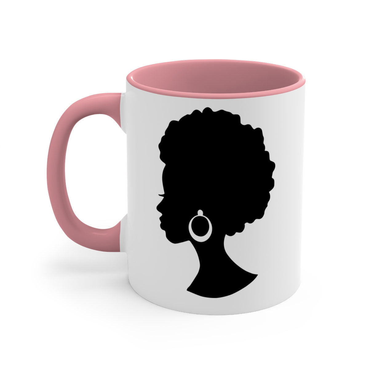 Black Women - Queen 37# Mug featuring a glossy finish, colored handle, and interior, available in multiple colors and sizes.