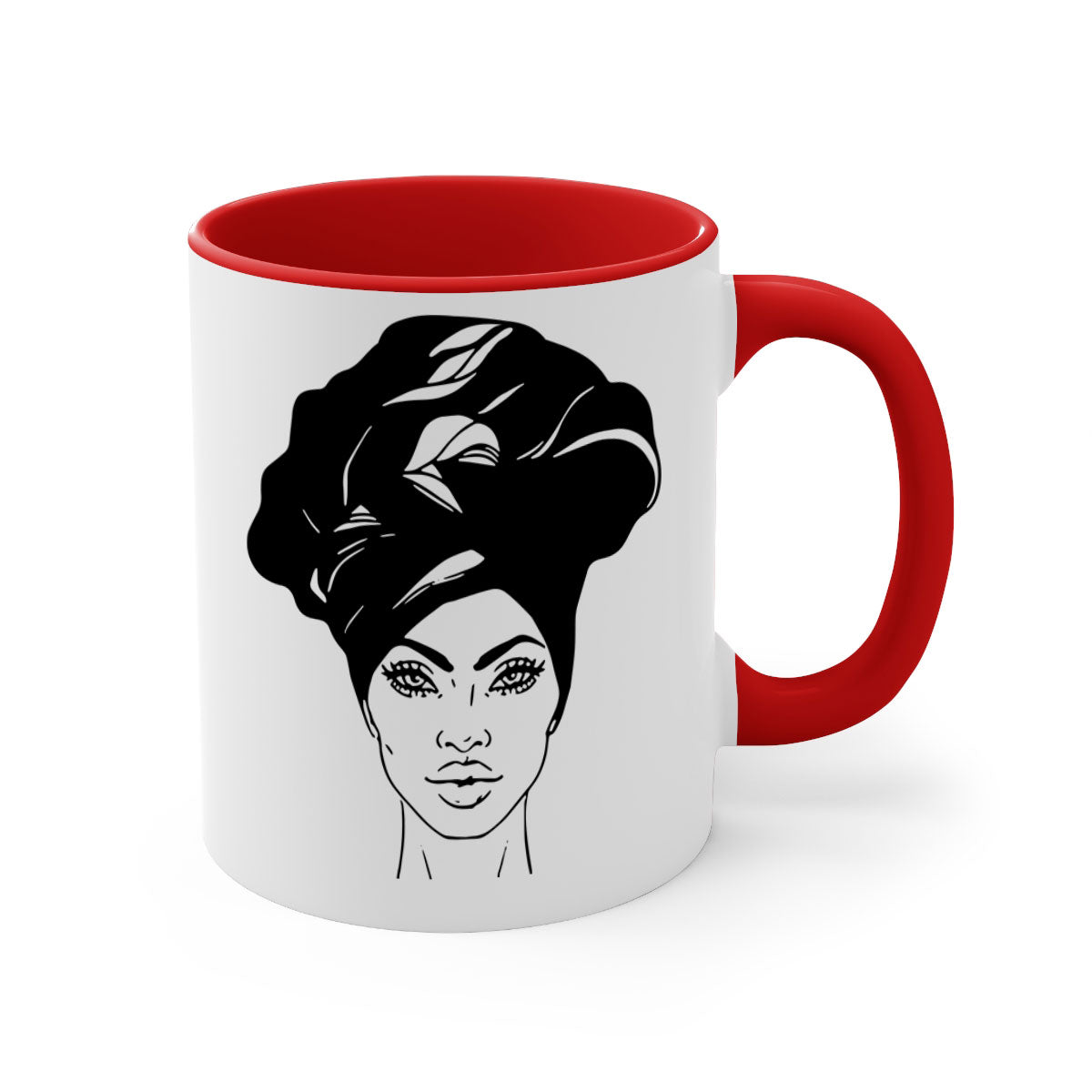 Black Women - Queen Mug featuring a glossy finish and colorful handle, perfect for coffee or tea.