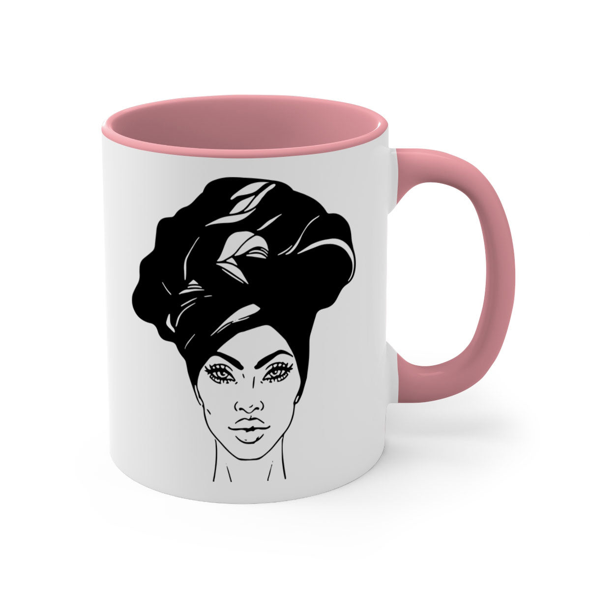 Black Women - Queen Mug featuring a glossy finish and colorful handle, perfect for coffee or tea.