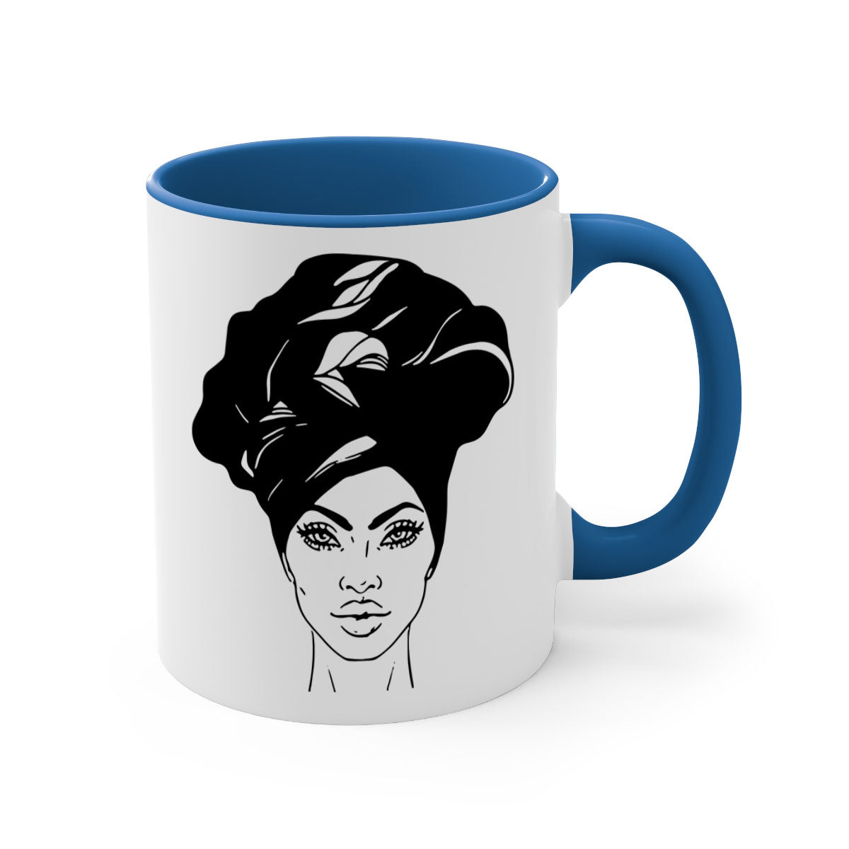 Black Women - Queen Mug featuring a glossy finish and colorful handle, perfect for coffee or tea.