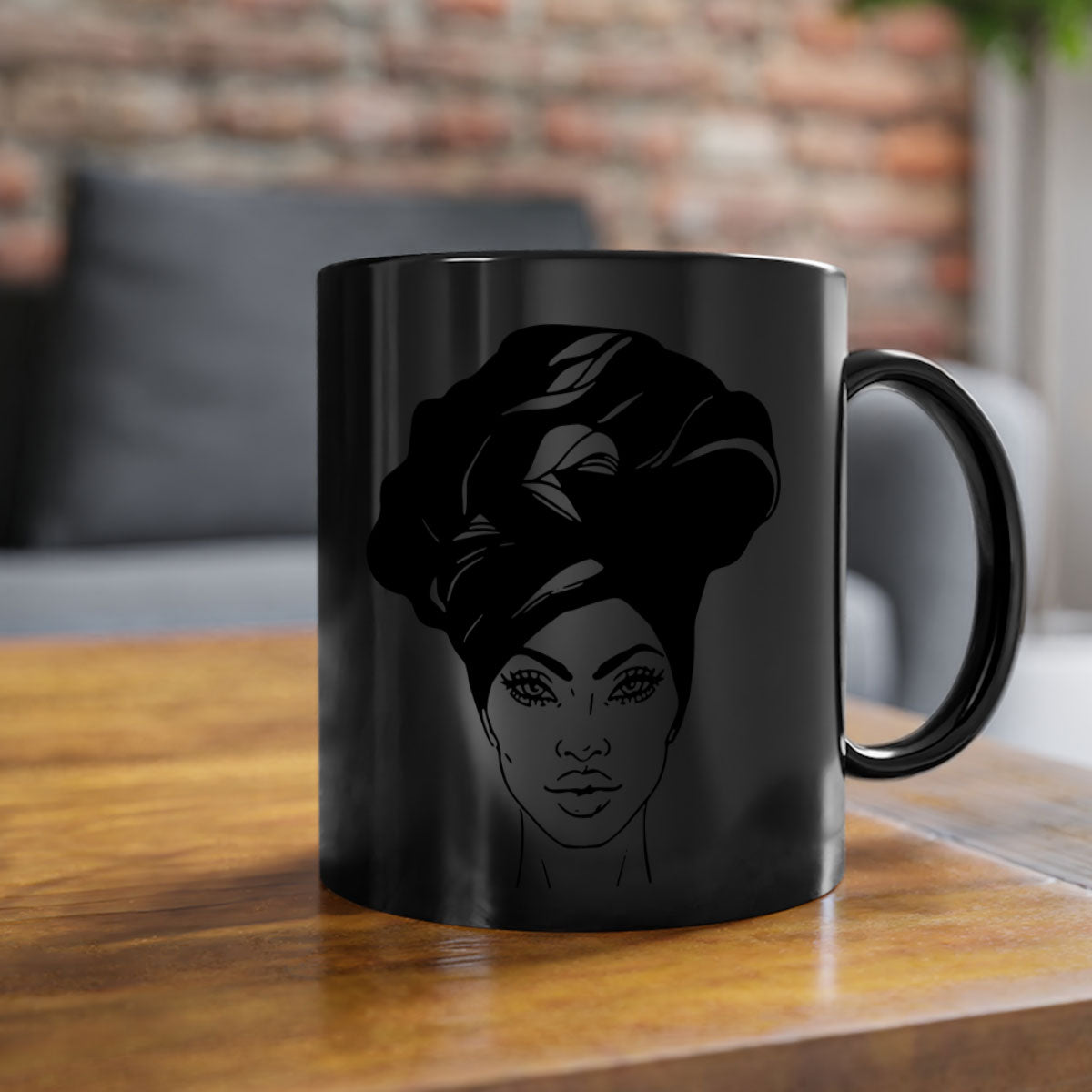 Black Women - Queen Mug featuring a glossy finish and colorful handle, perfect for coffee or tea.