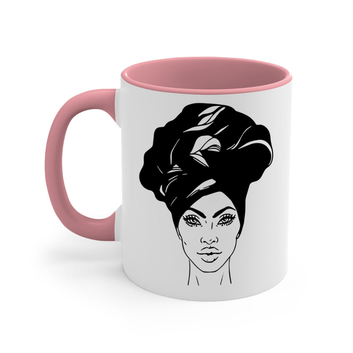 Black Women - Queen Mug featuring a glossy finish and colorful handle, perfect for coffee or tea.