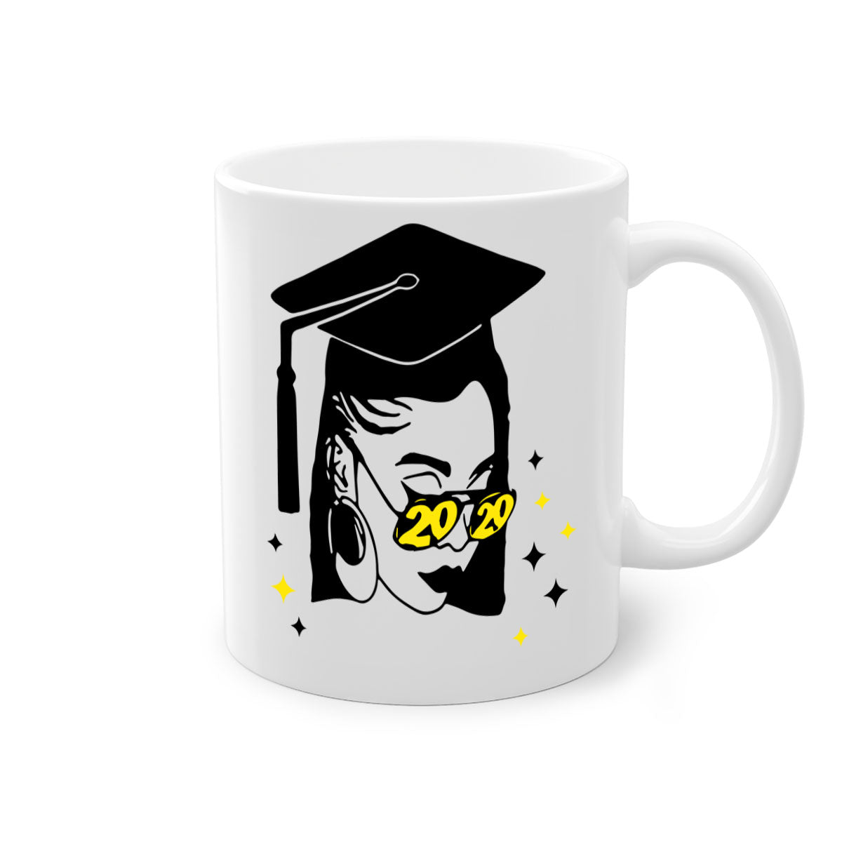 Black Women - Queen Mug featuring a glossy finish with a colored handle and interior, available in multiple colors and sizes.