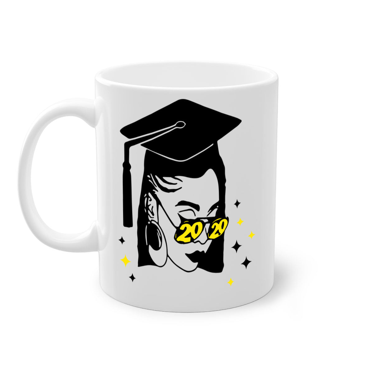 Black Women - Queen Mug featuring a glossy finish with a colored handle and interior, available in multiple colors and sizes.