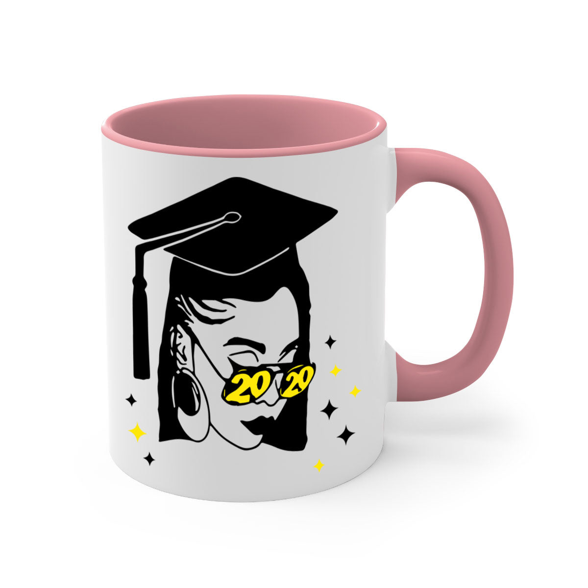 Black Women - Queen Mug featuring a glossy finish with a colored handle and interior, available in multiple colors and sizes.