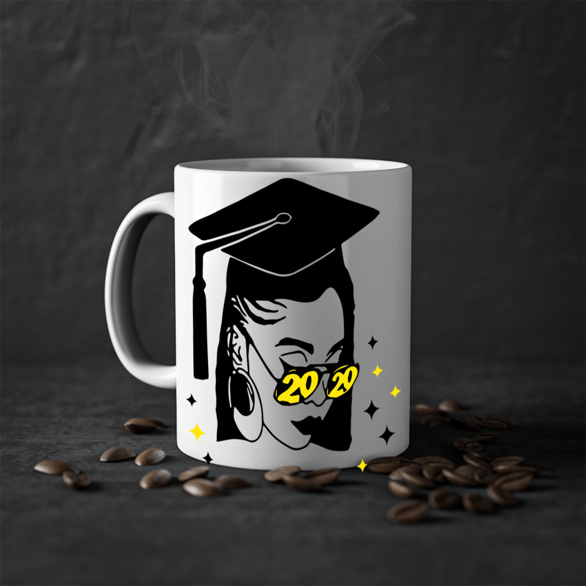 Black Women - Queen Mug featuring a glossy finish with a colored handle and interior, available in multiple colors and sizes.