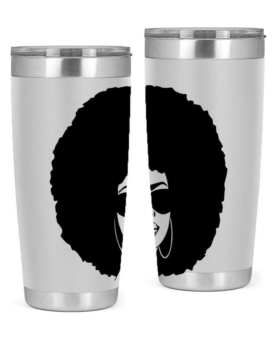 Black Women - Queen 46# Tumbler showcasing double wall vacuum stainless steel design with vibrant print.