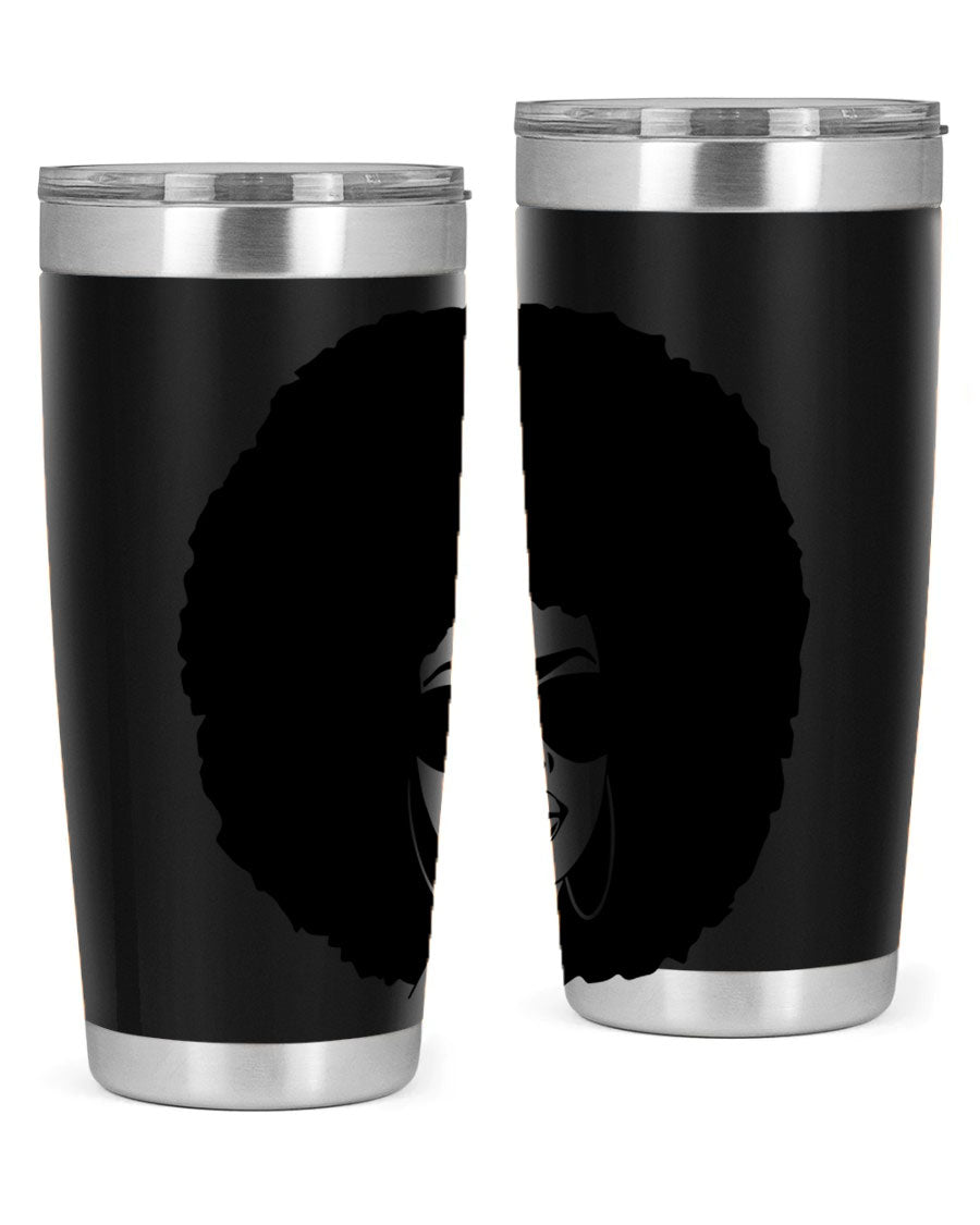 Black Women - Queen 46# Tumbler showcasing double wall vacuum stainless steel design with vibrant print.