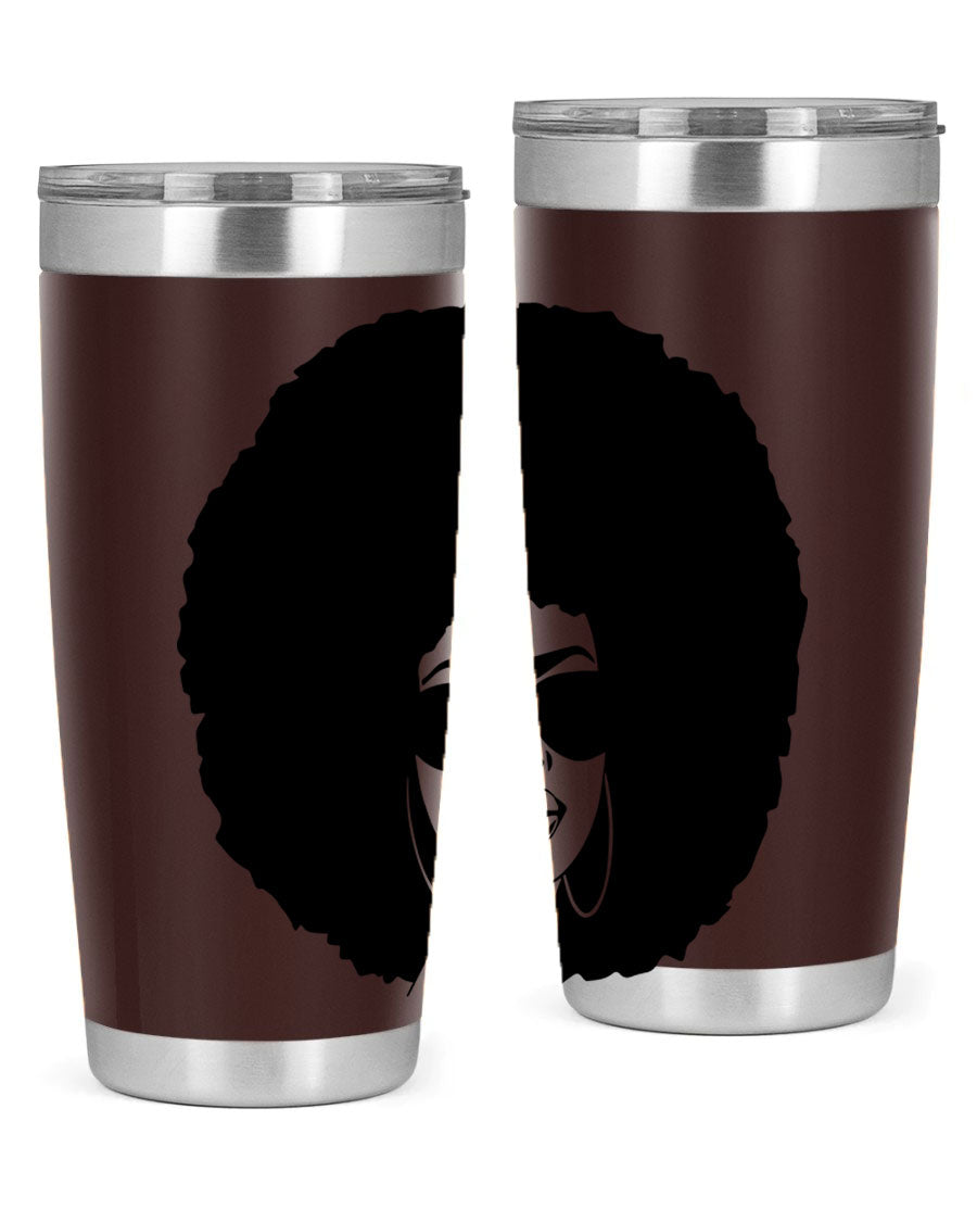 Black Women - Queen 46# Tumbler showcasing double wall vacuum stainless steel design with vibrant print.