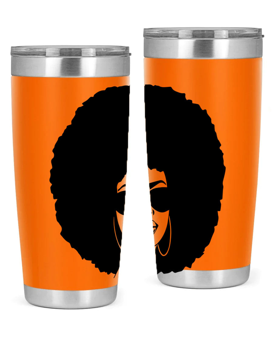 Black Women - Queen 46# Tumbler showcasing double wall vacuum stainless steel design with vibrant print.