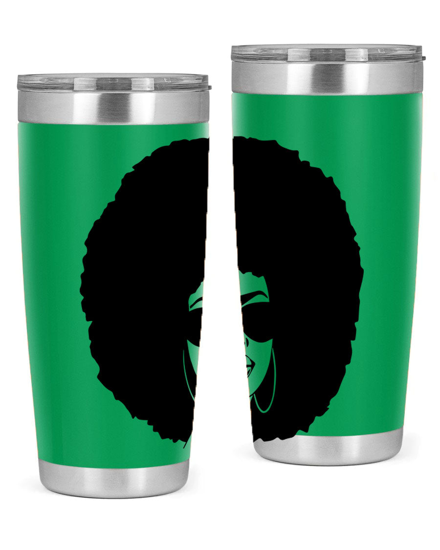 Black Women - Queen 46# Tumbler showcasing double wall vacuum stainless steel design with vibrant print.