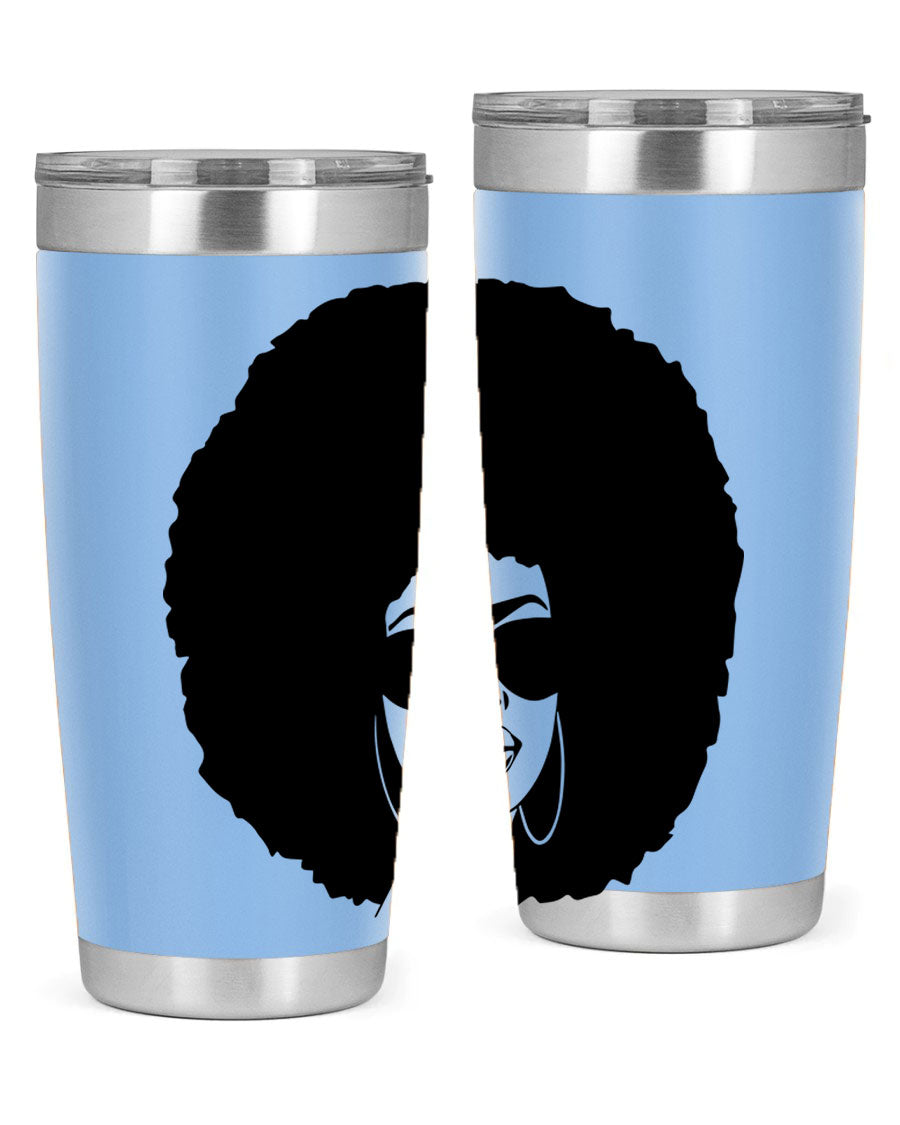 Black Women - Queen 46# Tumbler showcasing double wall vacuum stainless steel design with vibrant print.