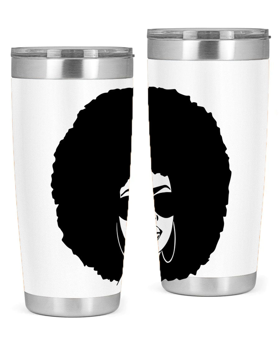 Black Women - Queen 46# Tumbler showcasing double wall vacuum stainless steel design with vibrant print.