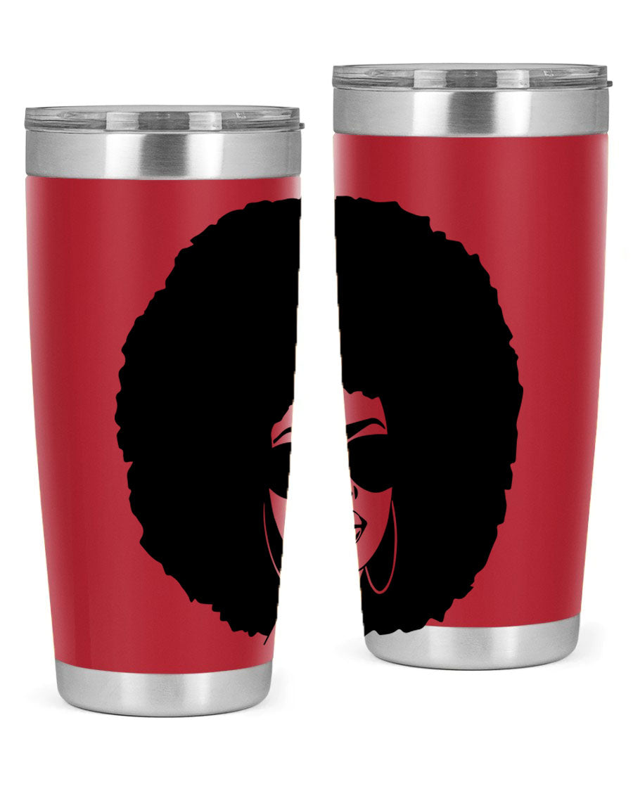 Black Women - Queen 46# Tumbler showcasing double wall vacuum stainless steel design with vibrant print.