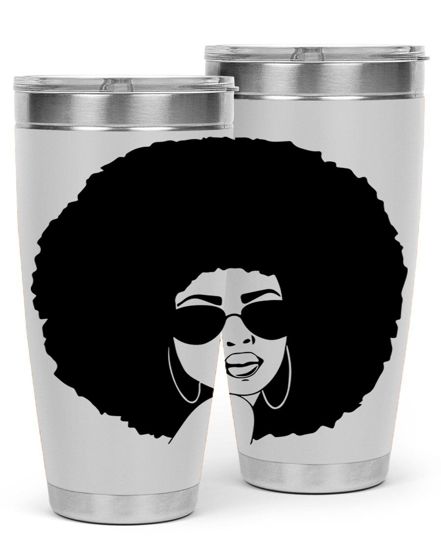 Black Women - Queen 46# Tumbler showcasing double wall vacuum stainless steel design with vibrant print.