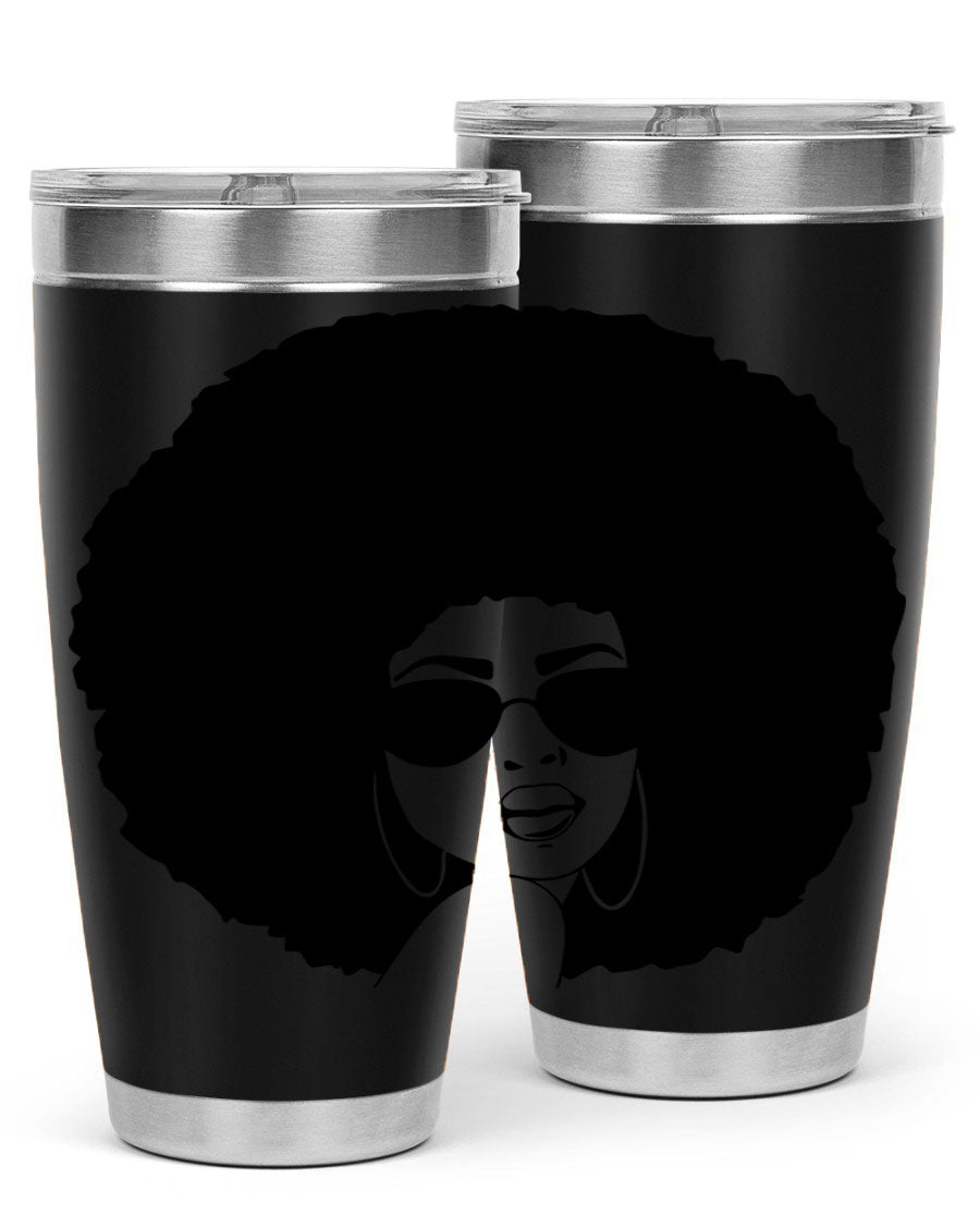 Black Women - Queen 46# Tumbler showcasing double wall vacuum stainless steel design with vibrant print.