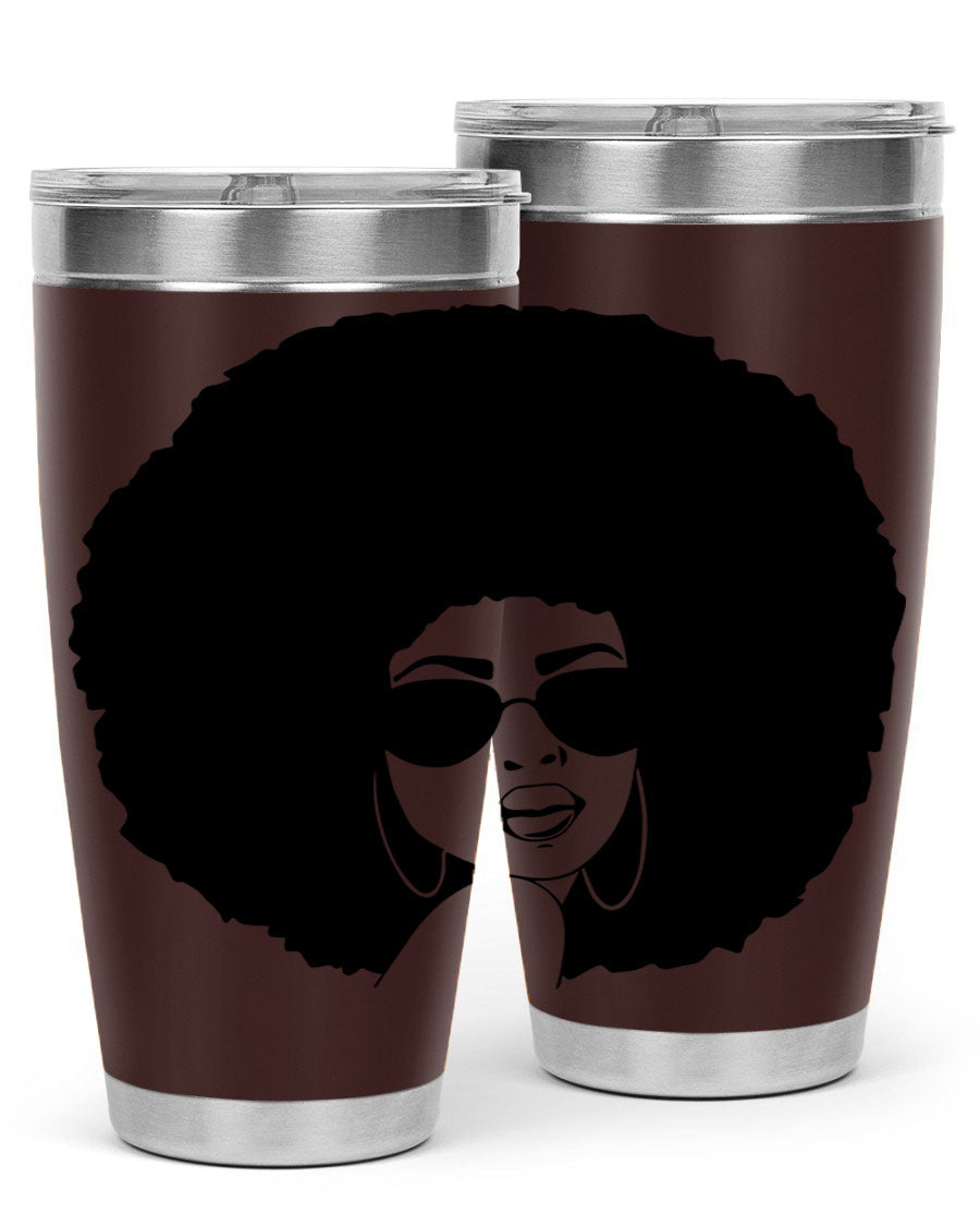 Black Women - Queen 46# Tumbler showcasing double wall vacuum stainless steel design with vibrant print.