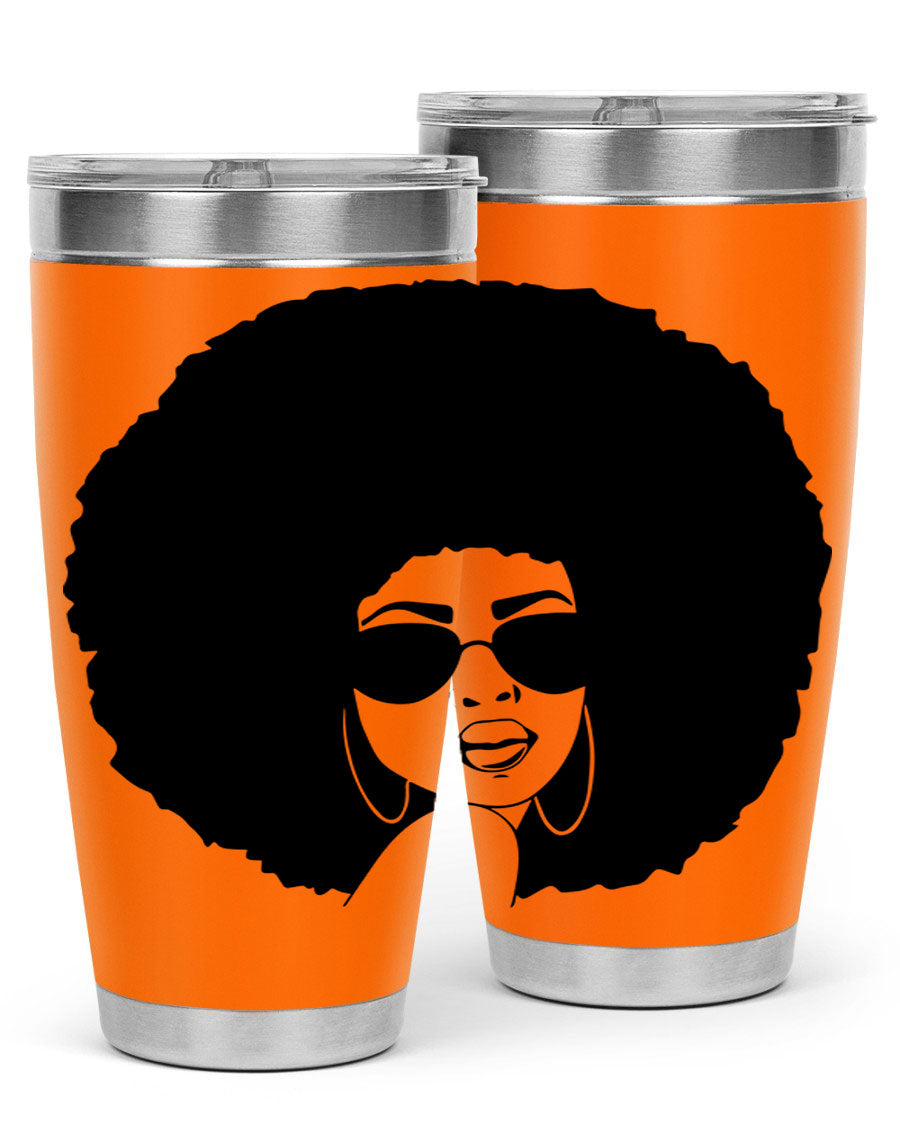 Black Women - Queen 46# Tumbler showcasing double wall vacuum stainless steel design with vibrant print.