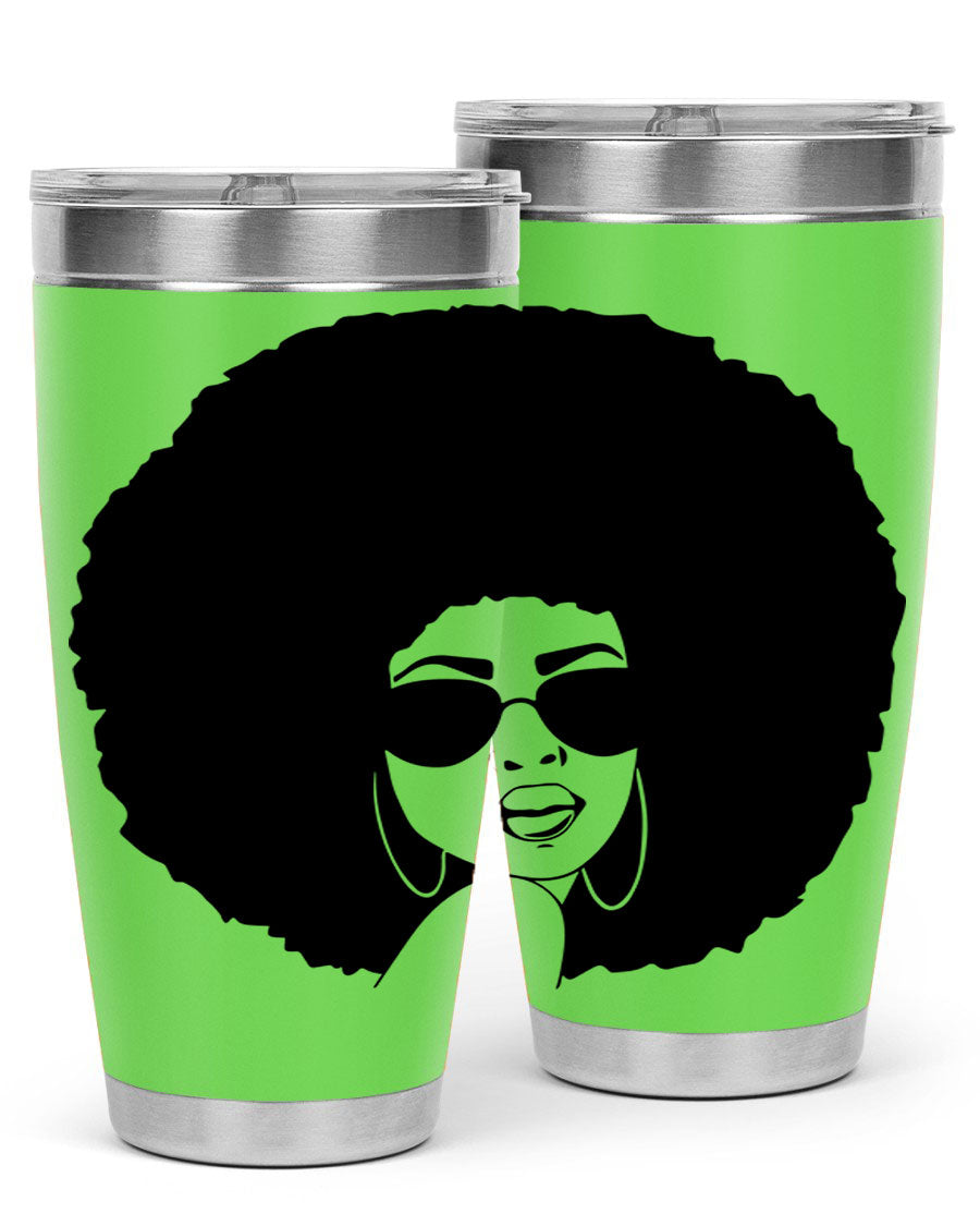 Black Women - Queen 46# Tumbler showcasing double wall vacuum stainless steel design with vibrant print.