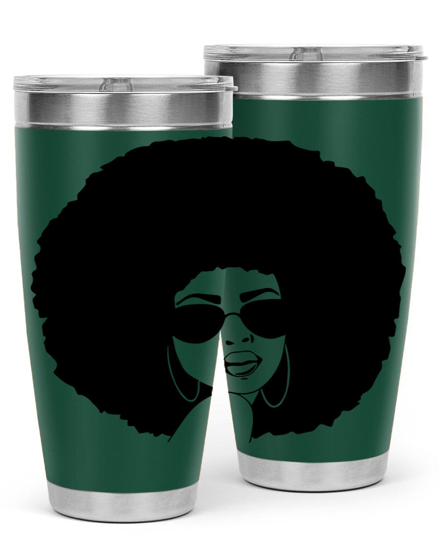 Black Women - Queen 46# Tumbler showcasing double wall vacuum stainless steel design with vibrant print.