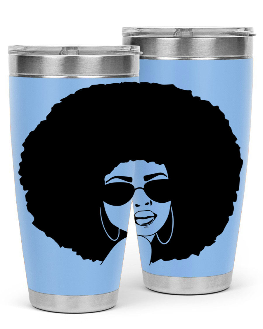 Black Women - Queen 46# Tumbler showcasing double wall vacuum stainless steel design with vibrant print.