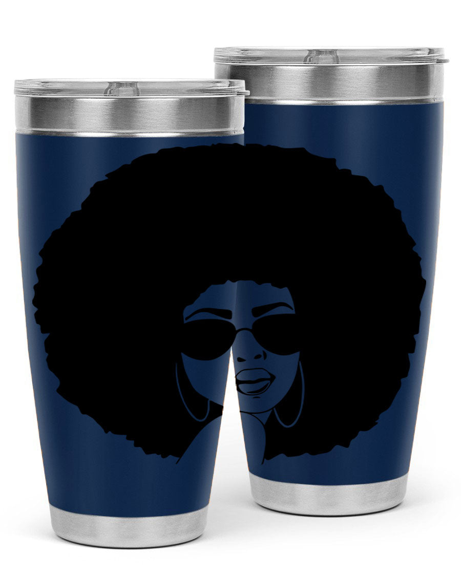 Black Women - Queen 46# Tumbler showcasing double wall vacuum stainless steel design with vibrant print.