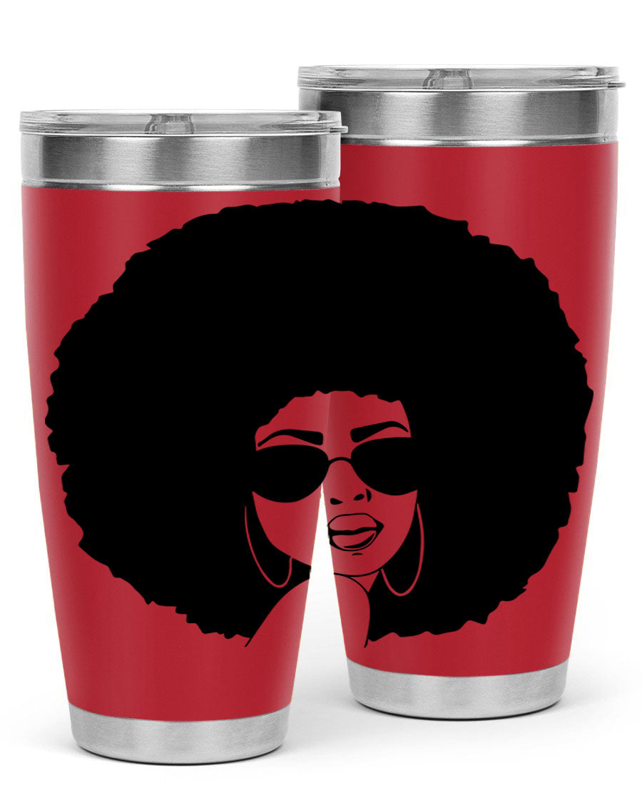 Black Women - Queen 46# Tumbler showcasing double wall vacuum stainless steel design with vibrant print.