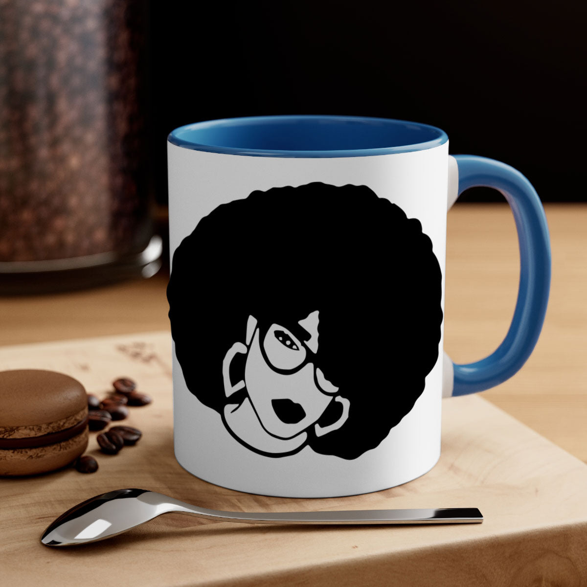 Black Women - Queen 48# Mug with glossy finish and colored handle, available in multiple colors and sizes.