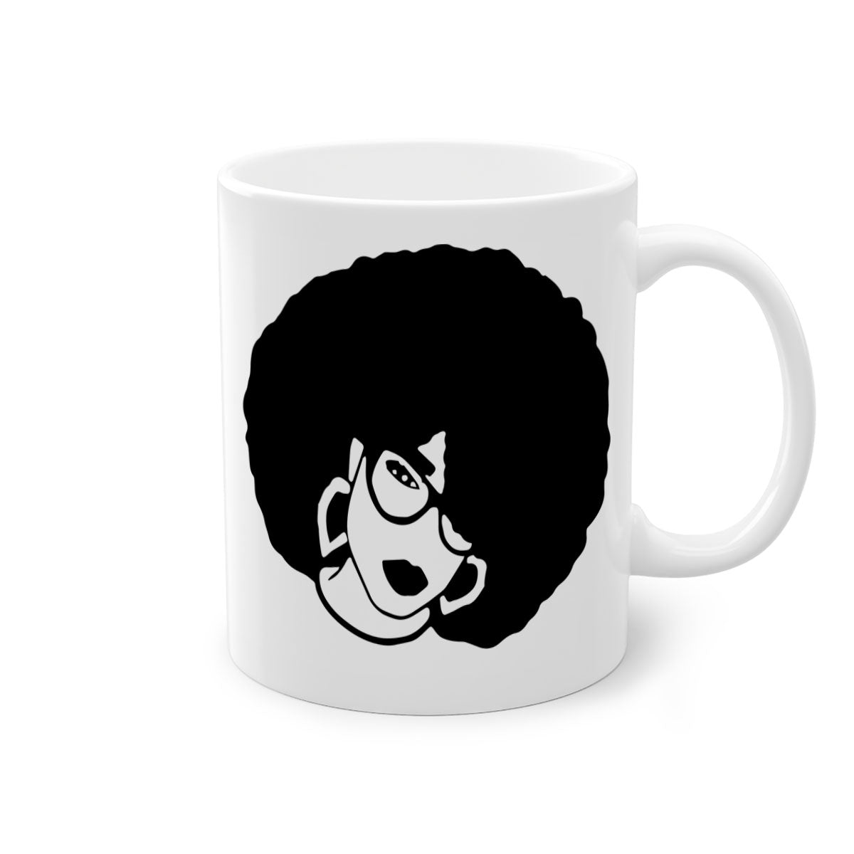 Black Women - Queen 48# Mug with glossy finish and colored handle, available in multiple colors and sizes.