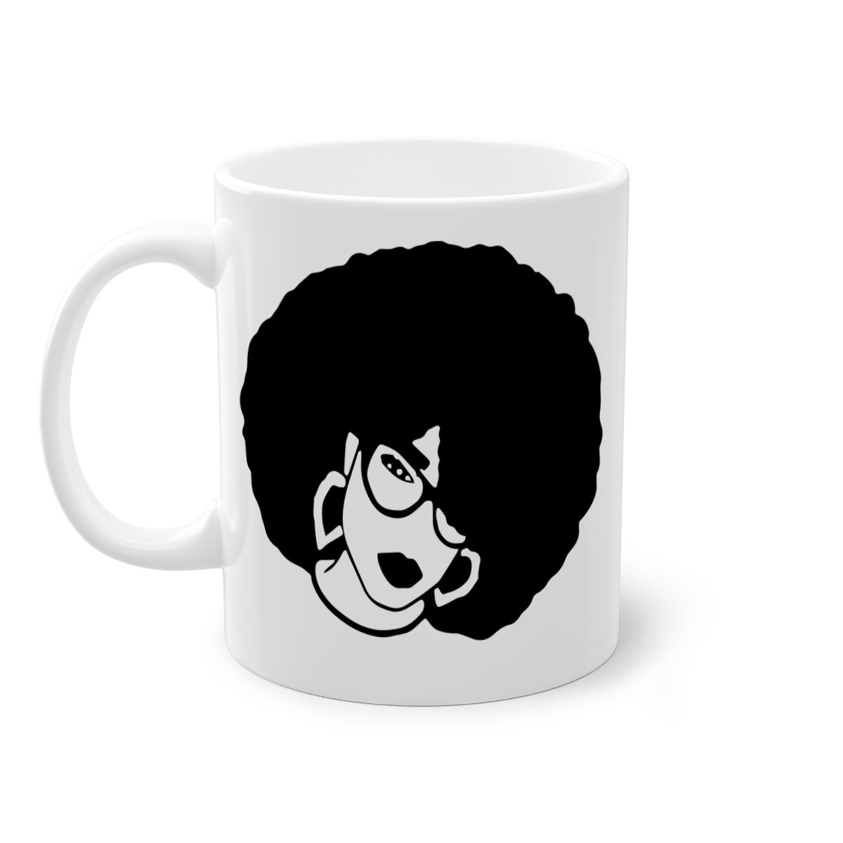 Black Women - Queen 48# Mug with glossy finish and colored handle, available in multiple colors and sizes.